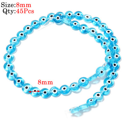 10kom Okrugle Lampwork Evil Eye perle Liuli 9 mm ravne labave modni nakit za perle Diy ručno izrađene narukvice Komponente privjesaka za telefon