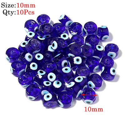 10kom Okrugle Lampwork Evil Eye perle Liuli 9 mm ravne labave modni nakit za perle Diy ručno izrađene narukvice Komponente privjesaka za telefon