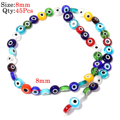 10kom Okrugle Lampwork Evil Eye perle Liuli 9 mm ravne labave modni nakit za perle Diy ručno izrađene narukvice Komponente privjesaka za telefon