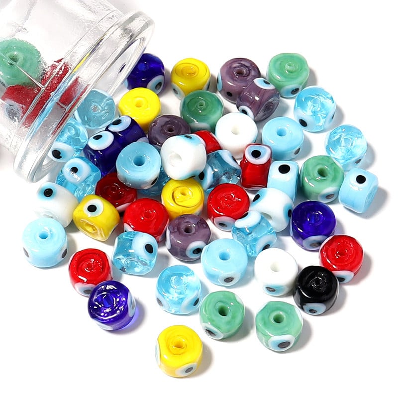 10kom Okrugle Lampwork Evil Eye perle Liuli 9 mm ravne labave modni nakit za perle Diy ručno izrađene narukvice Komponente privjesaka za telefon