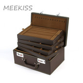 Nova visokokvalitetna kožna višenamjenska prijenosna kutija za nakit Ogrlica s prstenom Kutija za izlaganje nakita velikog kapaciteta