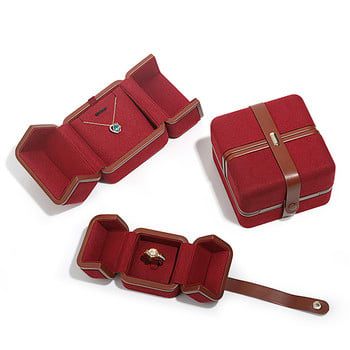 Νέο Δαχτυλίδι ευρωπαϊκού στυλ Κουτί κοσμημάτων με στρογγυλεμένη γωνία Κουτί κοσμημάτων με πόρπη με διπλό άνοιγμα Κατάλληλο για συσκευασία δώρου γάμου
