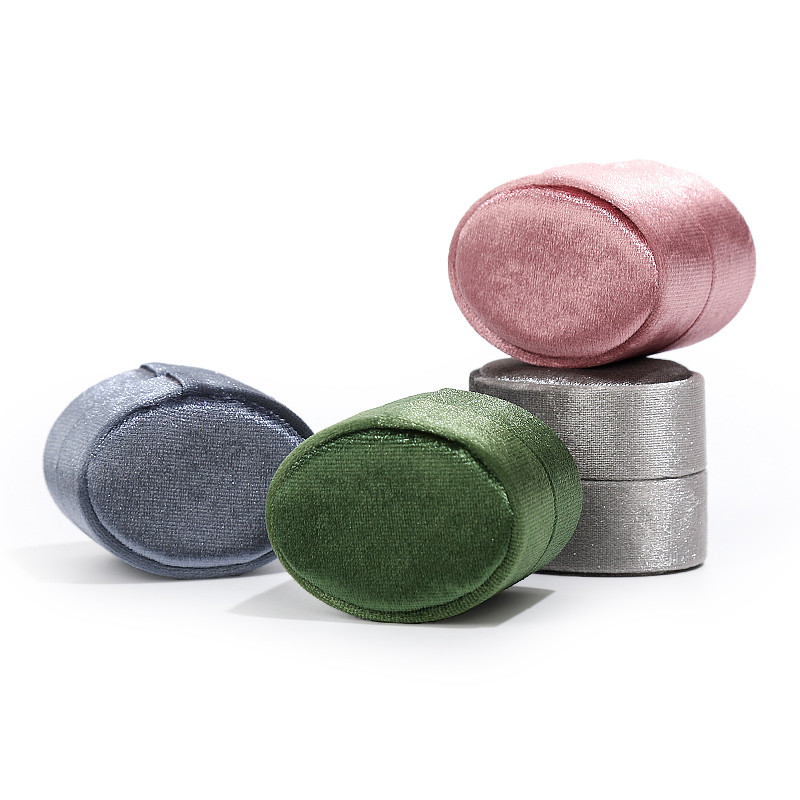 Nova ovalna kutija za prstenje prilagođena kutijica za nakit od flanela Jednostavna i izvrsna prilagodba kutije za nakit od baršuna