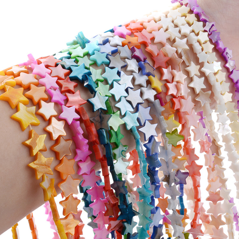 6-12 mm Perle od prirodne školjke Šarene zvjezdane razmaknice Zvijezda petokraka za privjeske Izrada nakita DIY narukvica Ogrlica