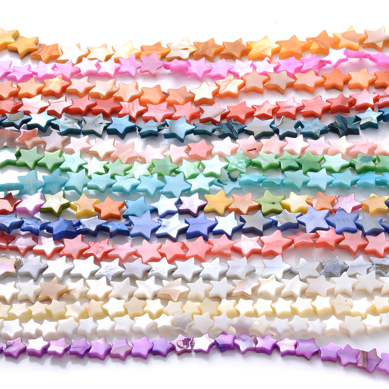 6-12 mm Perle od prirodne školjke Šarene zvjezdane razmaknice Zvijezda petokraka za privjeske Izrada nakita DIY narukvica Ogrlica
