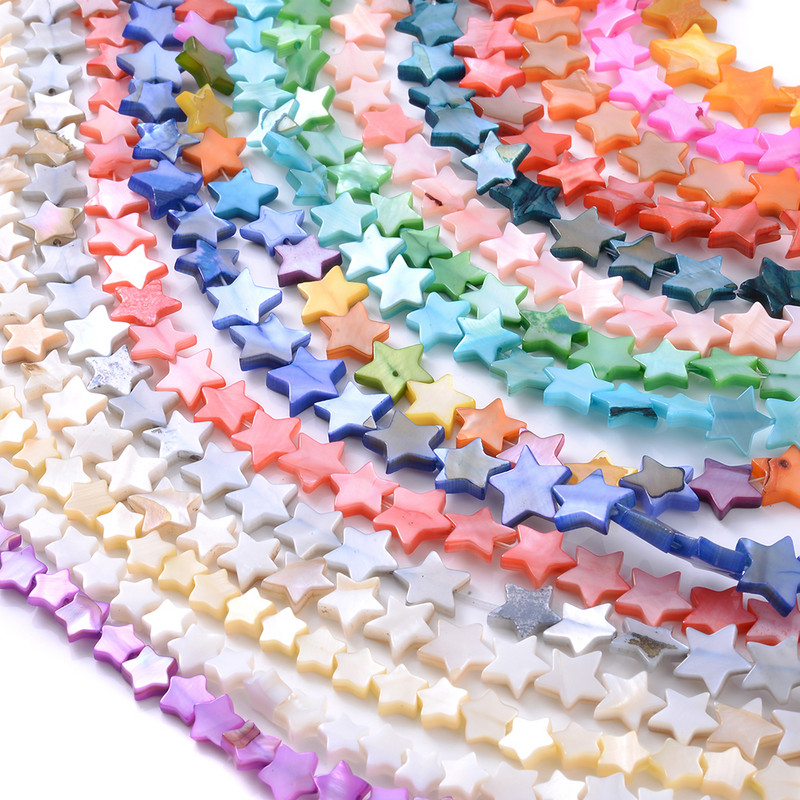 6-12 mm Perle od prirodne školjke Šarene zvjezdane razmaknice Zvijezda petokraka za privjeske Izrada nakita DIY narukvica Ogrlica