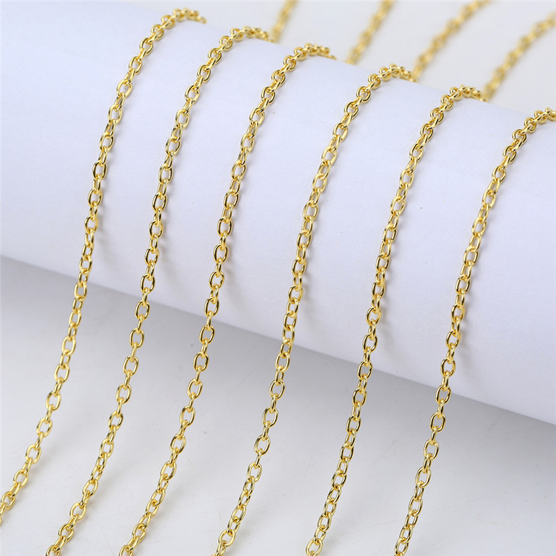 Lanțuri de zale de culoare aur argintiu de 5 metri, lot în vrac, 2 mm, metal, fier, bile de șarpe, lanțuri de mărgele pentru colier pentru bijuterii DIY.