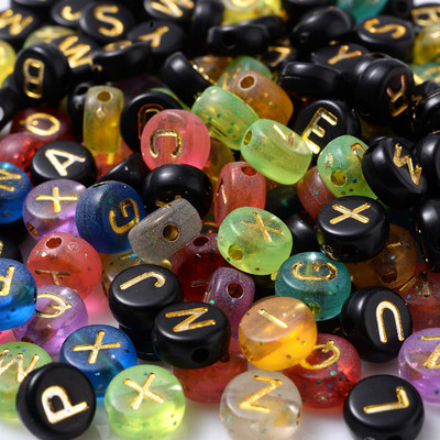 200 kom/lot 7 mm akrilne perle sa slovom, 45 boja, mješavina abecede, perle u obliku srca za izradu nakita DIY narukvica, ogrlica, dodaci