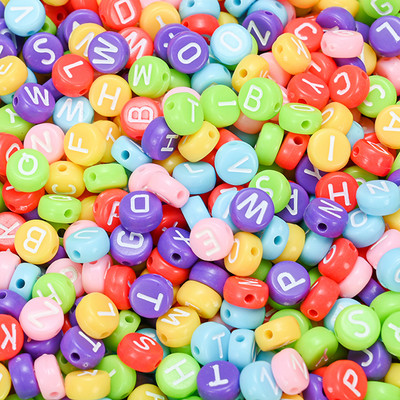 200 kom/lot 7 mm akrilne perle sa slovom, 45 boja, mješavina abecede, perle u obliku srca za izradu nakita DIY narukvica, ogrlica, dodaci