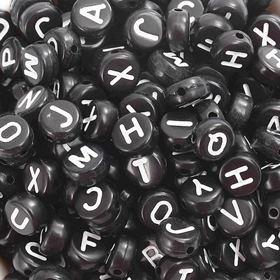 200 kom/lot 7 mm akrilne perle sa slovom, 45 boja, mješavina abecede, perle u obliku srca za izradu nakita DIY narukvica, ogrlica, dodaci