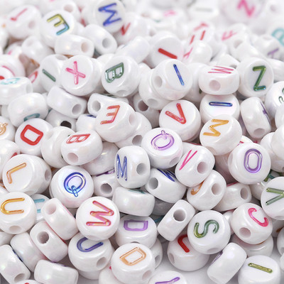 200 kom/lot 7 mm akrilne perle sa slovom, 45 boja, mješavina abecede, perle u obliku srca za izradu nakita DIY narukvica, ogrlica, dodaci