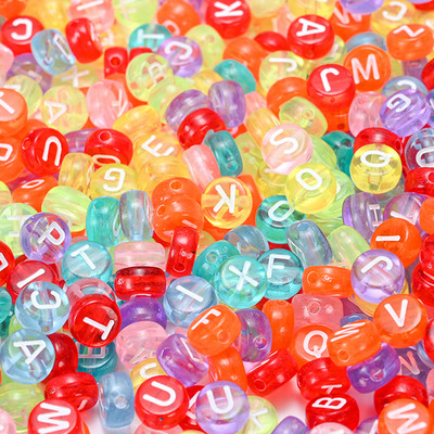 200 kom/lot 7 mm akrilne perle sa slovom, 45 boja, mješavina abecede, perle u obliku srca za izradu nakita DIY narukvica, ogrlica, dodaci