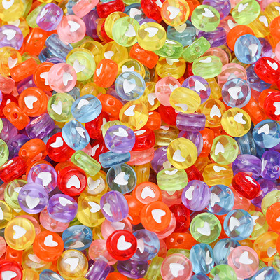200 kom/lot 7 mm akrilne perle sa slovom, 45 boja, mješavina abecede, perle u obliku srca za izradu nakita DIY narukvica, ogrlica, dodaci