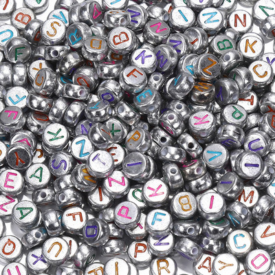 200 kom/lot 7 mm akrilne perle sa slovom, 45 boja, mješavina abecede, perle u obliku srca za izradu nakita DIY narukvica, ogrlica, dodaci