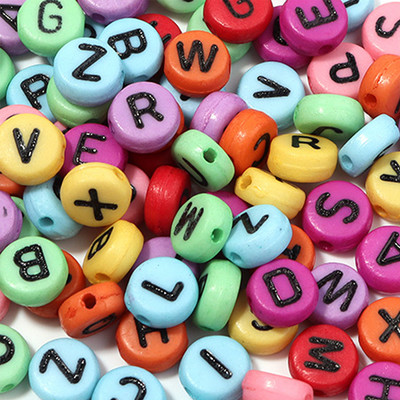 200 kom/lot 7 mm akrilne perle sa slovom, 45 boja, mješavina abecede, perle u obliku srca za izradu nakita DIY narukvica, ogrlica, dodaci