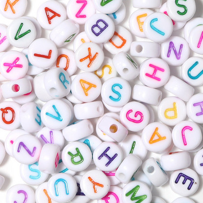 200 kom/lot 7 mm akrilne perle sa slovom, 45 boja, mješavina abecede, perle u obliku srca za izradu nakita DIY narukvica, ogrlica, dodaci