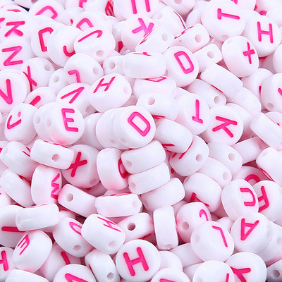 200 kom/lot 7 mm akrilne perle sa slovom, 45 boja, mješavina abecede, perle u obliku srca za izradu nakita DIY narukvica, ogrlica, dodaci