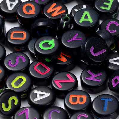 200 kom/lot 7 mm akrilne perle sa slovom, 45 boja, mješavina abecede, perle u obliku srca za izradu nakita DIY narukvica, ogrlica, dodaci