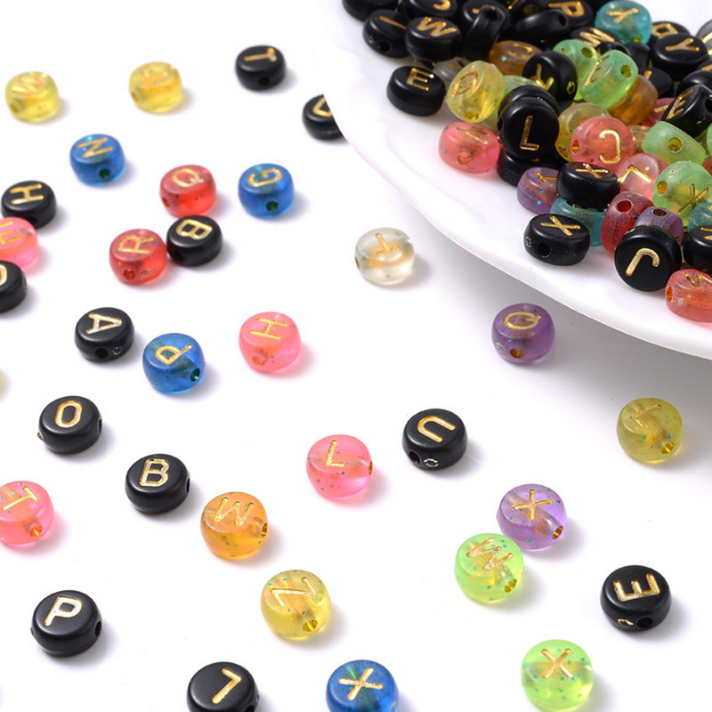 200 kom/lot 7 mm akrilne perle sa slovom, 45 boja, mješavina abecede, perle u obliku srca za izradu nakita DIY narukvica, ogrlica, dodaci