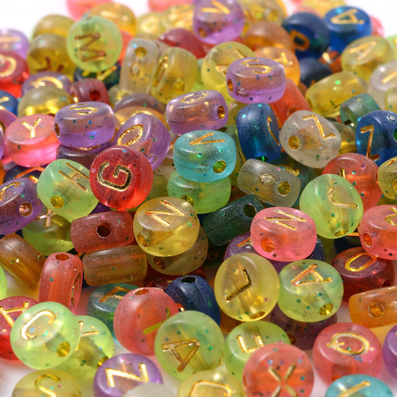 200 kom/lot 7 mm akrilne perle sa slovom, 45 boja, mješavina abecede, perle u obliku srca za izradu nakita DIY narukvica, ogrlica, dodaci