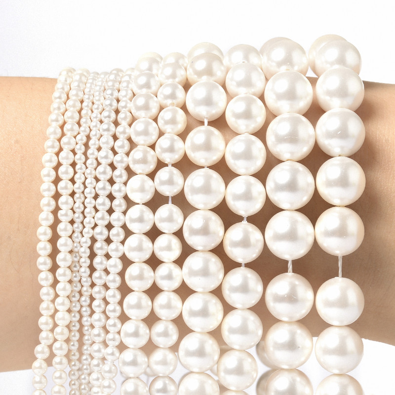 2 3 4 6 8 10 mm prirodne sedefaste okrugle kremasto-bijele perle za ručnu izradu ručne izrade narukvica, nakita na veliko