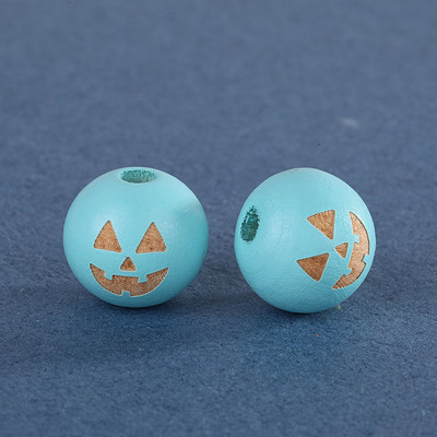 Prirodne drvene perle za Noć vještica od 16 mm, šarene izrezbarene razmaknice od bundeve, labave perle za izradu nakita, ručno rađena narukvica