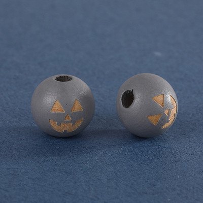 Prirodne drvene perle za Noć vještica od 16 mm, šarene izrezbarene razmaknice od bundeve, labave perle za izradu nakita, ručno rađena narukvica