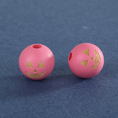 Prirodne drvene perle za Noć vještica od 16 mm, šarene izrezbarene razmaknice od bundeve, labave perle za izradu nakita, ručno rađena narukvica