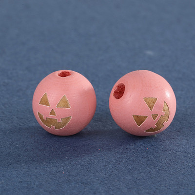 Prirodne drvene perle za Noć vještica od 16 mm, šarene izrezbarene razmaknice od bundeve, labave perle za izradu nakita, ručno rađena narukvica