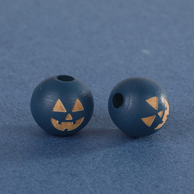 Prirodne drvene perle za Noć vještica od 16 mm, šarene izrezbarene razmaknice od bundeve, labave perle za izradu nakita, ručno rađena narukvica