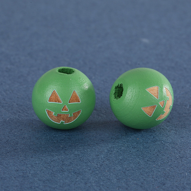 Prirodne drvene perle za Noć vještica od 16 mm, šarene izrezbarene razmaknice od bundeve, labave perle za izradu nakita, ručno rađena narukvica