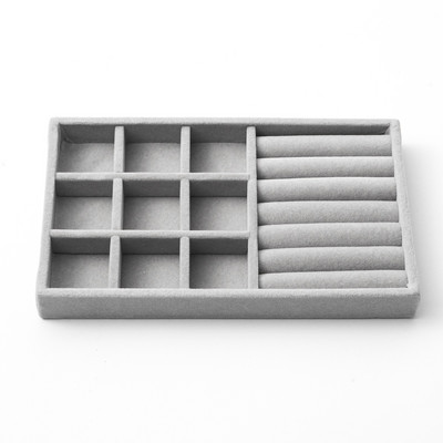 Aksominiai papuošalų ekranai stačiakampiai daugiaspalviai papuošalų vitrinos organizatorių dėžutės dėklo laikiklis auskarų laikymo dėklas Vitrina 21x12cm, 1vnt