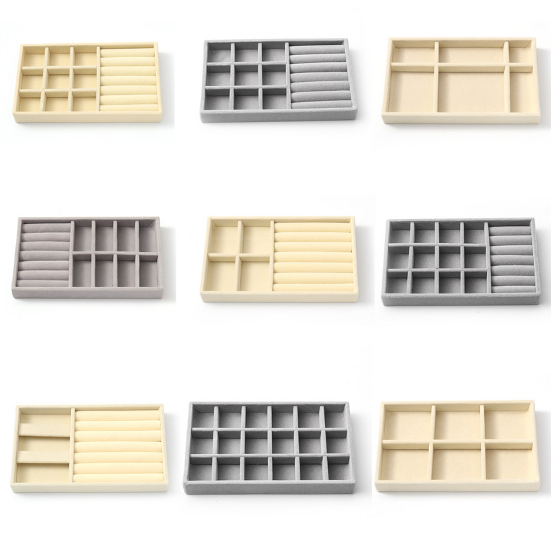 Aksominiai papuošalų ekranai stačiakampiai daugiaspalviai papuošalų vitrinos organizatorių dėžutės dėklo laikiklis auskarų laikymo dėklas Vitrina 21x12cm, 1vnt