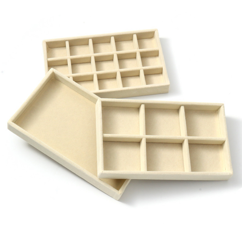 Aksominiai papuošalų ekranai stačiakampiai daugiaspalviai papuošalų vitrinos organizatorių dėžutės dėklo laikiklis auskarų laikymo dėklas Vitrina 21x12cm, 1vnt