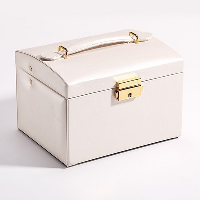 Troslojna baršunasta višenamjenska kutija za organizatore nakita, PU kožne naušnice, ogrlica, kovčeg za pohranu, velika kućna kutija za nakit, 1 kom.