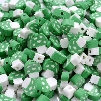 30/50/100 τμχ 10 mm Πολύχρωμες χάντρες από πολυμερή πηλό με μανιτάρια Spacer Loose Bead για κοσμήματα που κατασκευάζουν DIY κολιέ αξεσουάρ βραχιολιών