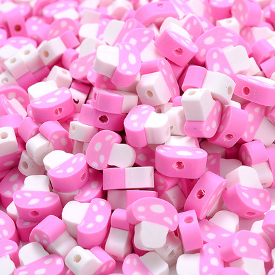 30/50/100 τμχ 10 mm Πολύχρωμες χάντρες από πολυμερή πηλό με μανιτάρια Spacer Loose Bead για κοσμήματα που κατασκευάζουν DIY κολιέ αξεσουάρ βραχιολιών