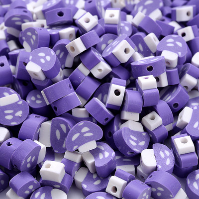 30/50/100 τμχ 10 mm Πολύχρωμες χάντρες από πολυμερή πηλό με μανιτάρια Spacer Loose Bead για κοσμήματα που κατασκευάζουν DIY κολιέ αξεσουάρ βραχιολιών