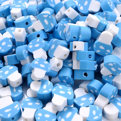 30/50/100 τμχ 10 mm Πολύχρωμες χάντρες από πολυμερή πηλό με μανιτάρια Spacer Loose Bead για κοσμήματα που κατασκευάζουν DIY κολιέ αξεσουάρ βραχιολιών