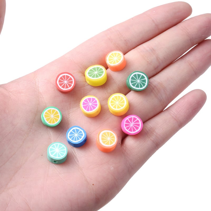30 komada 10 mm Višebojne Perle od polimerske gline od voća Limun Naranča Odstojne perle za izradu nakita Narukvica Naušnice Ogrlica DIY obrt