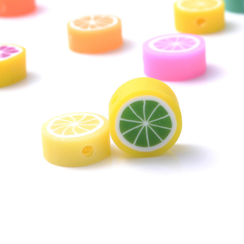 30 komada 10 mm Višebojne Perle od polimerske gline od voća Limun Naranča Odstojne perle za izradu nakita Narukvica Naušnice Ogrlica DIY obrt
