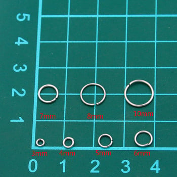 Ανοιχτό δαχτυλίδι από ανοξείδωτο ατσάλι 100 τμχ 9 για DIY κολιέ Βραχιόλι αλυσίδα μόδας κοσμήματα