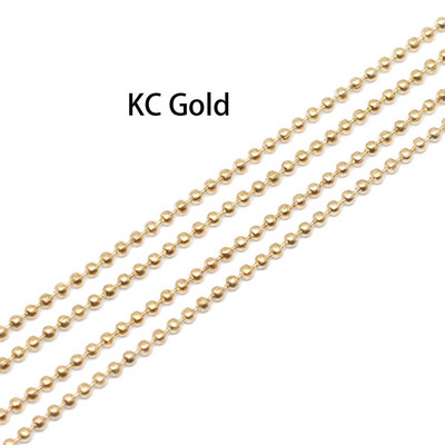 5m/lot 1,2 1,5 2,0 mm Μεταλλικές αλυσίδες με σφαιρίδια ευρήματα Μαζική αλυσίδα κολιέ Kettingen για προμήθειες κατασκευής κοσμημάτων Αξεσουάρ DIY