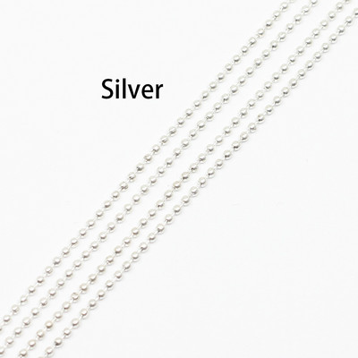 5m/lot 1,2 1,5 2,0 mm Μεταλλικές αλυσίδες με σφαιρίδια ευρήματα Μαζική αλυσίδα κολιέ Kettingen για προμήθειες κατασκευής κοσμημάτων Αξεσουάρ DIY