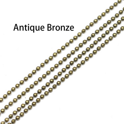 5m/lot 1,2 1,5 2,0 mm Μεταλλικές αλυσίδες με σφαιρίδια ευρήματα Μαζική αλυσίδα κολιέ Kettingen για προμήθειες κατασκευής κοσμημάτων Αξεσουάρ DIY