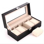 1/2/3/5/6 Grids Watch Box PU Δερμάτινο Θήκη ρολογιών Θήκη Organizer Κουτί αποθήκευσης για ρολόγια Quartz Κουτιά κοσμημάτων Εμφάνιση καλύτερου δώρου