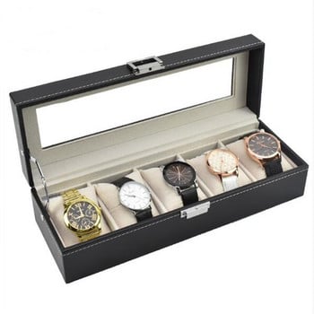 1/2/3/5/6 Grids Watch Box PU Δερμάτινο Θήκη ρολογιών Θήκη Organizer Κουτί αποθήκευσης για ρολόγια Quartz Κουτιά κοσμημάτων Εμφάνιση καλύτερου δώρου