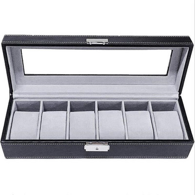 1/2/3/5/6 Grids Watch Box PU Δερμάτινο Θήκη ρολογιών Θήκη Organizer Κουτί αποθήκευσης για ρολόγια Quartz Κουτιά κοσμημάτων Εμφάνιση καλύτερου δώρου