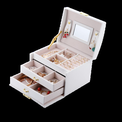 Κουτί αποθήκευσης κοσμημάτων διπλής στάθμης υψηλής χωρητικότητας Πολυλειτουργικό κοσμήματα Organizer κολιέ σκουλαρίκι Βραχιόλι οθόνη θήκης Κουτί δώρου