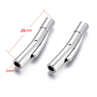 2 buc. Închidere baionetă din oțel inoxidabil 2mm 3mm 4mm 5mm 6mm 8mm orificiu PushLock Cataramă din dantelă Închizătoare din snur din piele Brățară Fabricarea de bijuterii